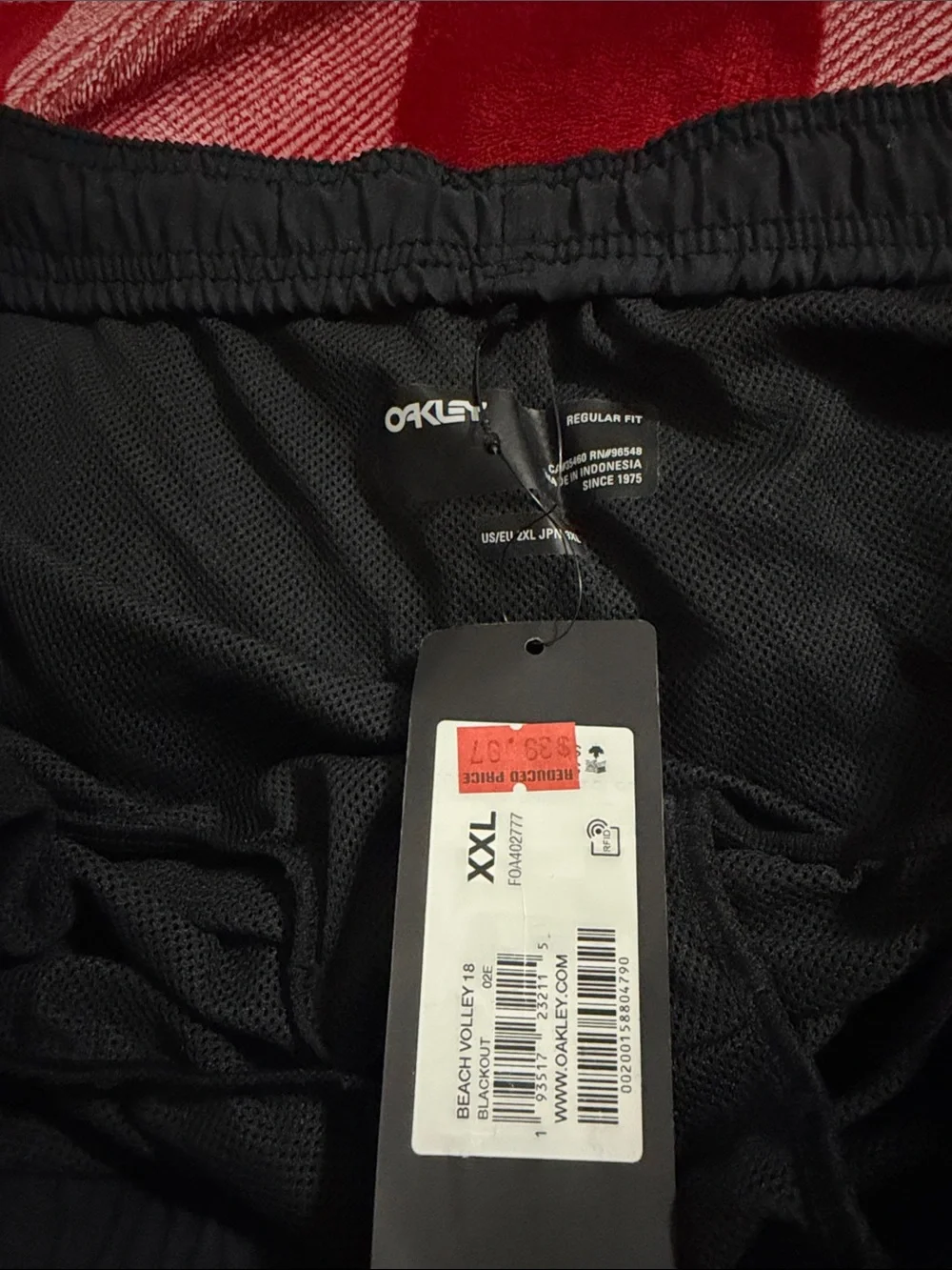 Oakley Men’s Dark Navy Swim Trunks with Logo